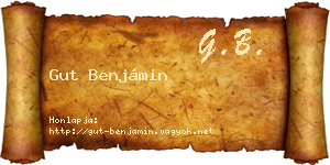 Gut Benjámin névjegykártya